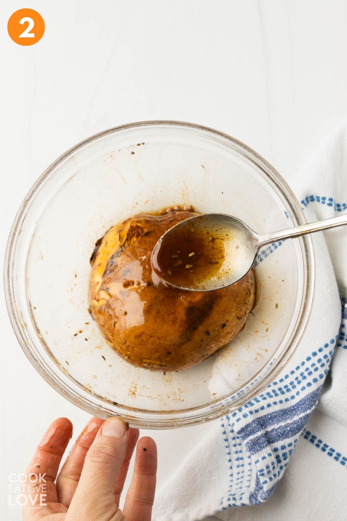 Portobello mushrooms coated into the dessing.