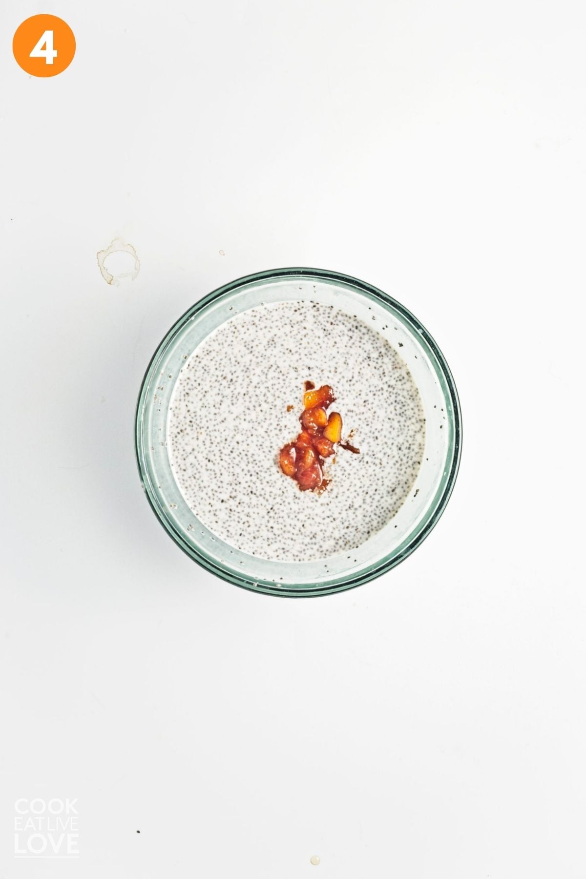 The chia pudding thickening.